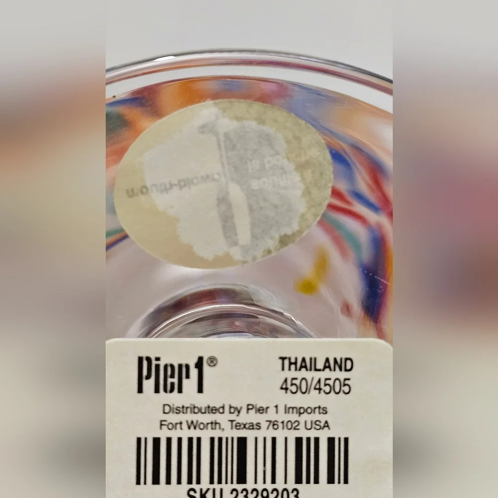 Pier 1 Margarita Glasses Pier 1 Glasses Pier 1 Confetti Glasses Mouth Blown NEW